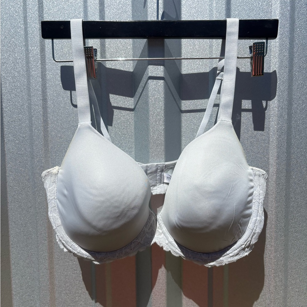 Maurices White Lace-Trim Molded T-Shirt Bra